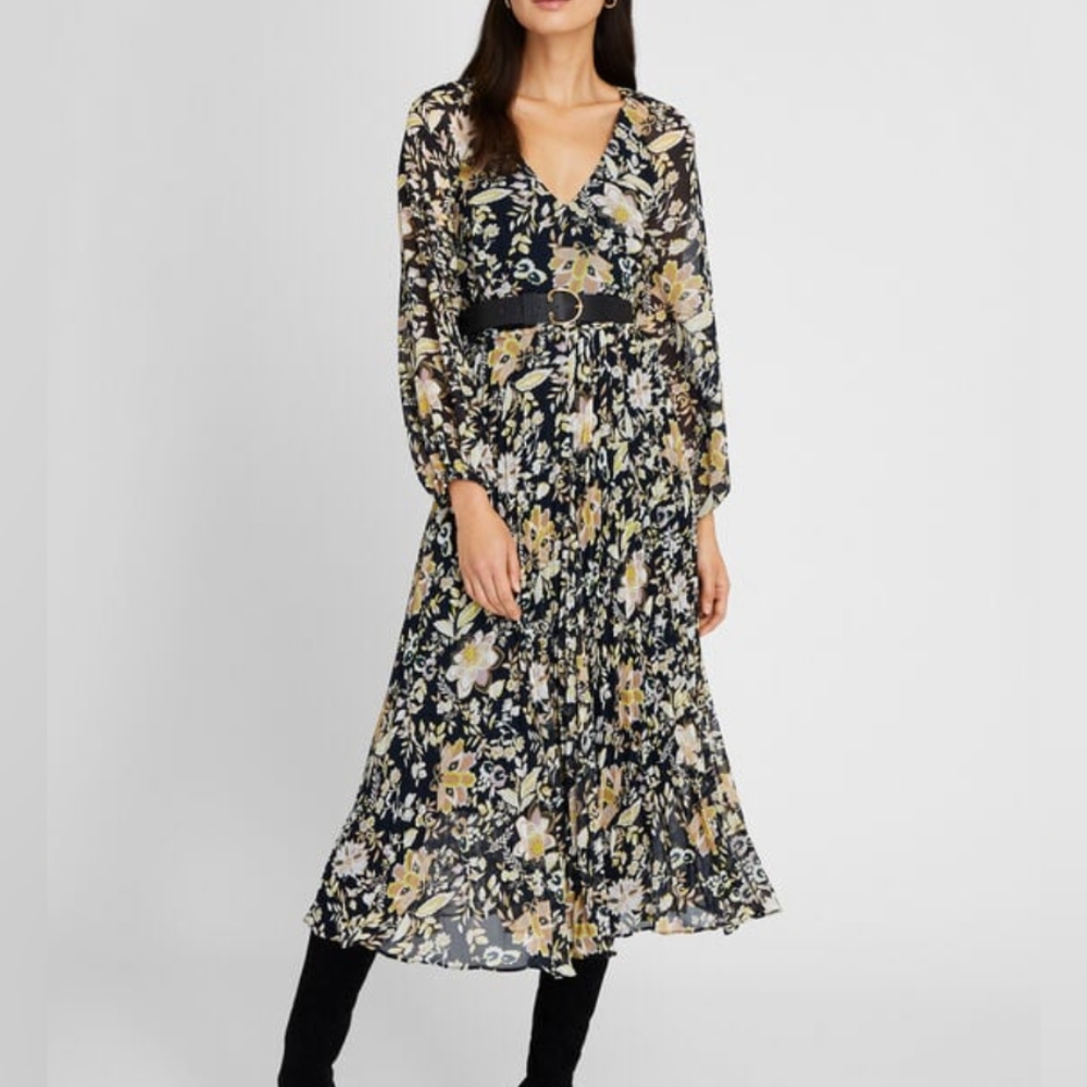 CLUB MONACO Midi Printed Dress, Size 4